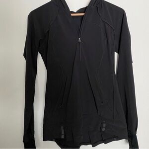 Lululemon black long sleeve half zip with hood